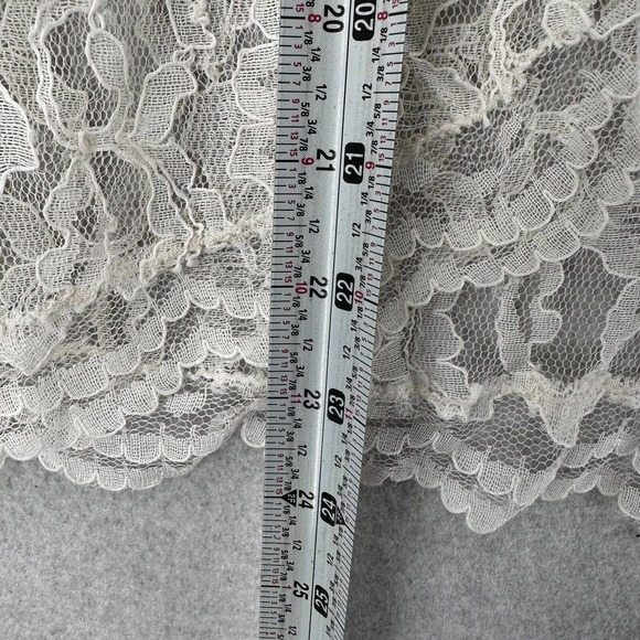 GORGEOUS Lace Cardigan Top Size 12 Ivory Top Boxy Layering Blouse Ruffle Sleeve - Picture 11 of 15